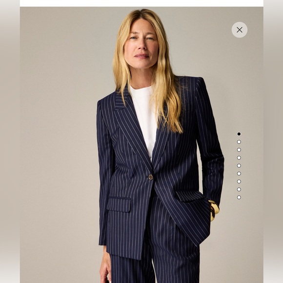 J Crew Collection Vivienne pinstripe navy blazer in Italian wool - Picture 3 of 12